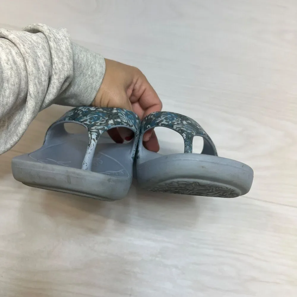 Alegria Printed Recovery Thong Sandals Womens Blue Casual Floral EU 40 US 9.5‎